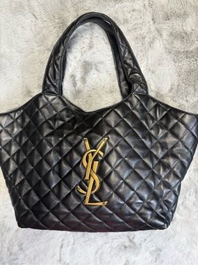 YSL Saint Laurent Medium Icare Quilted Shopping Tote